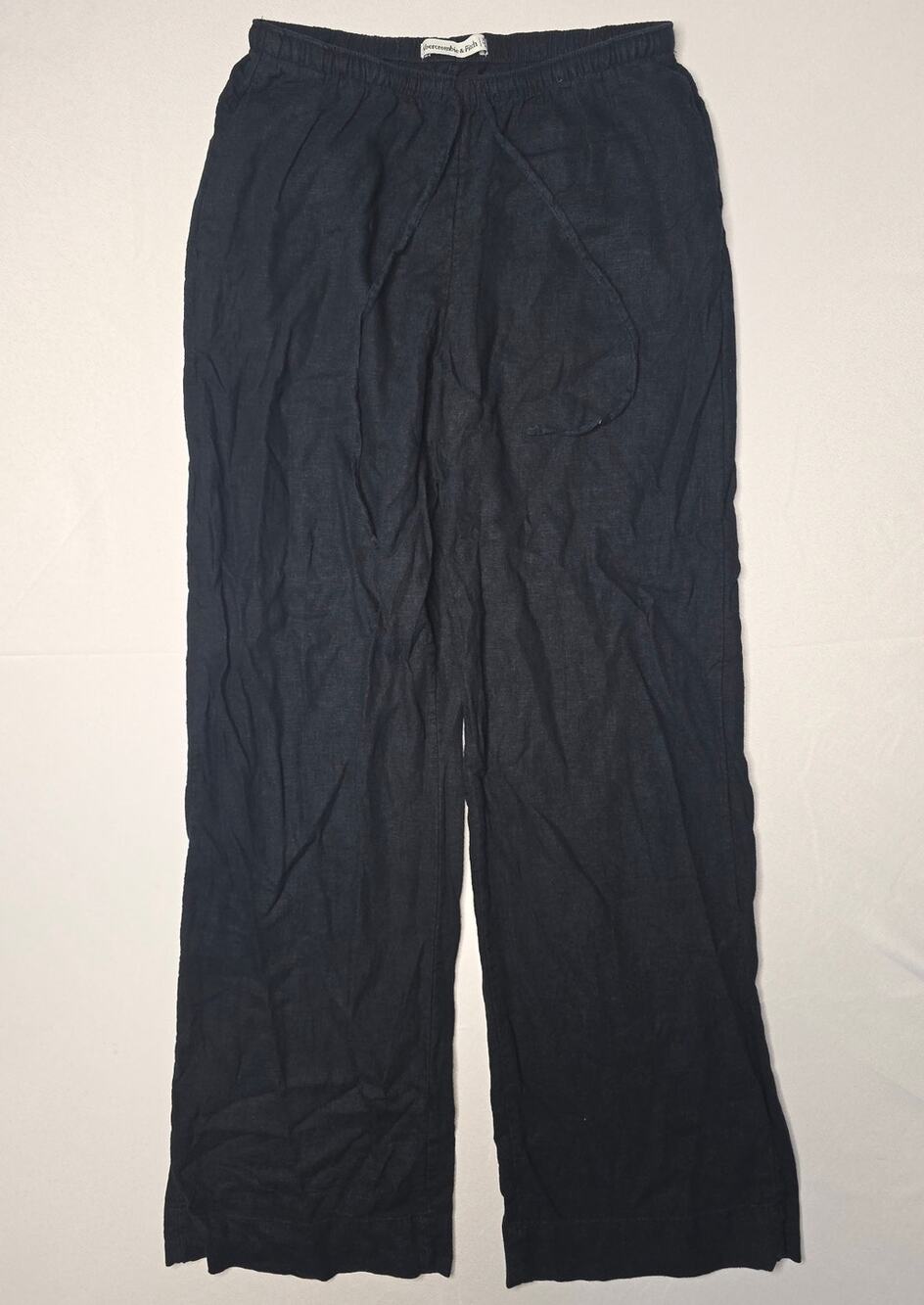 Abercrombie & Fitch black linen-blend pull-on pants Size XSL